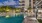 a pool next to a building